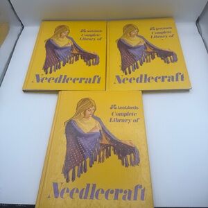 3 Vintage 1975 HC Book Lot Lee Wards Complete Library of Needlecraft Vol 1 2 3